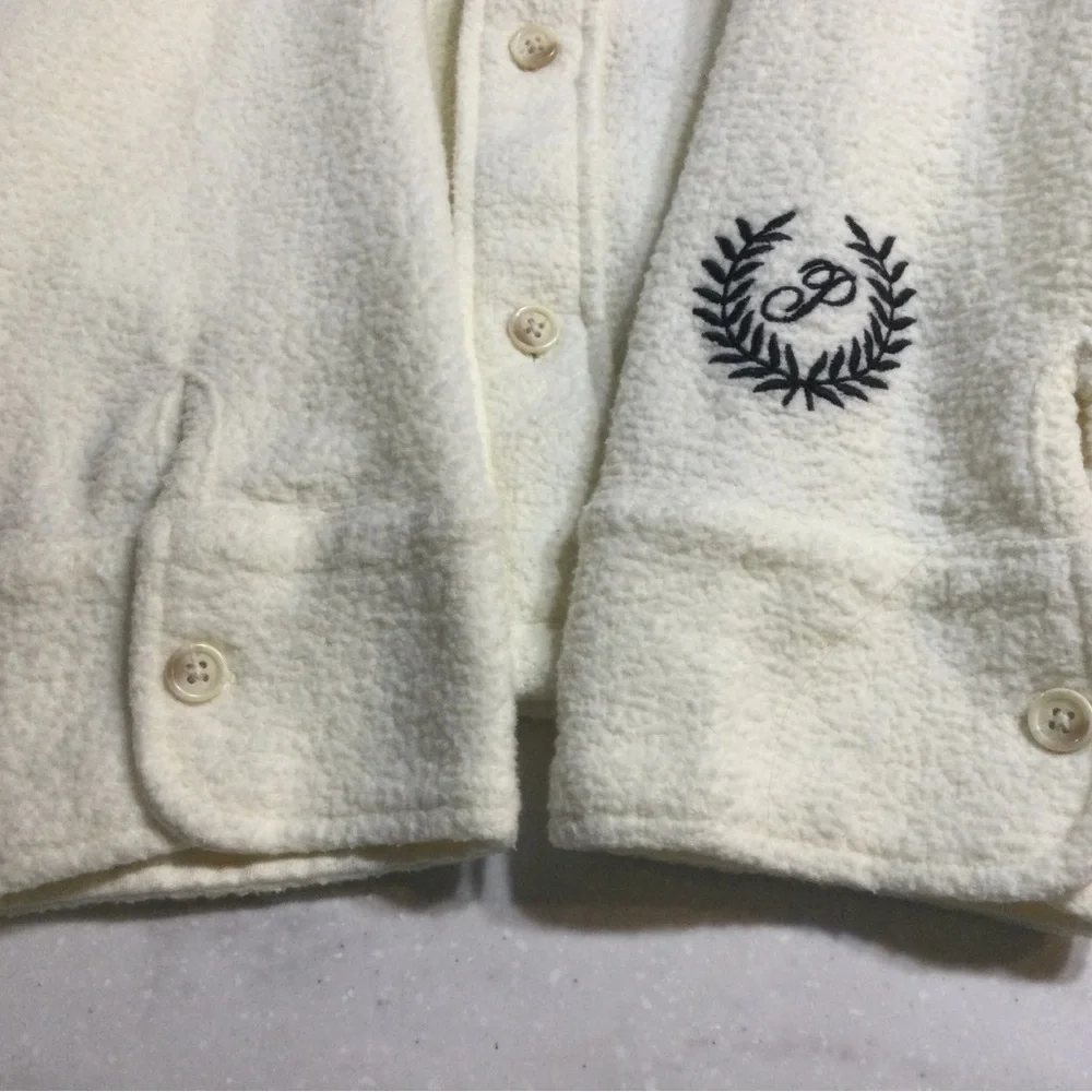 PINK by VICTORIA’S SECRET REVERSE FLEECE SHACKET CREAM/OFF WHITE  LARGE - Picture 5 of 7